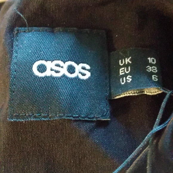 Asos Black Gold Sequin Mesh CutOut Mini Dress - Picture 7 of 8